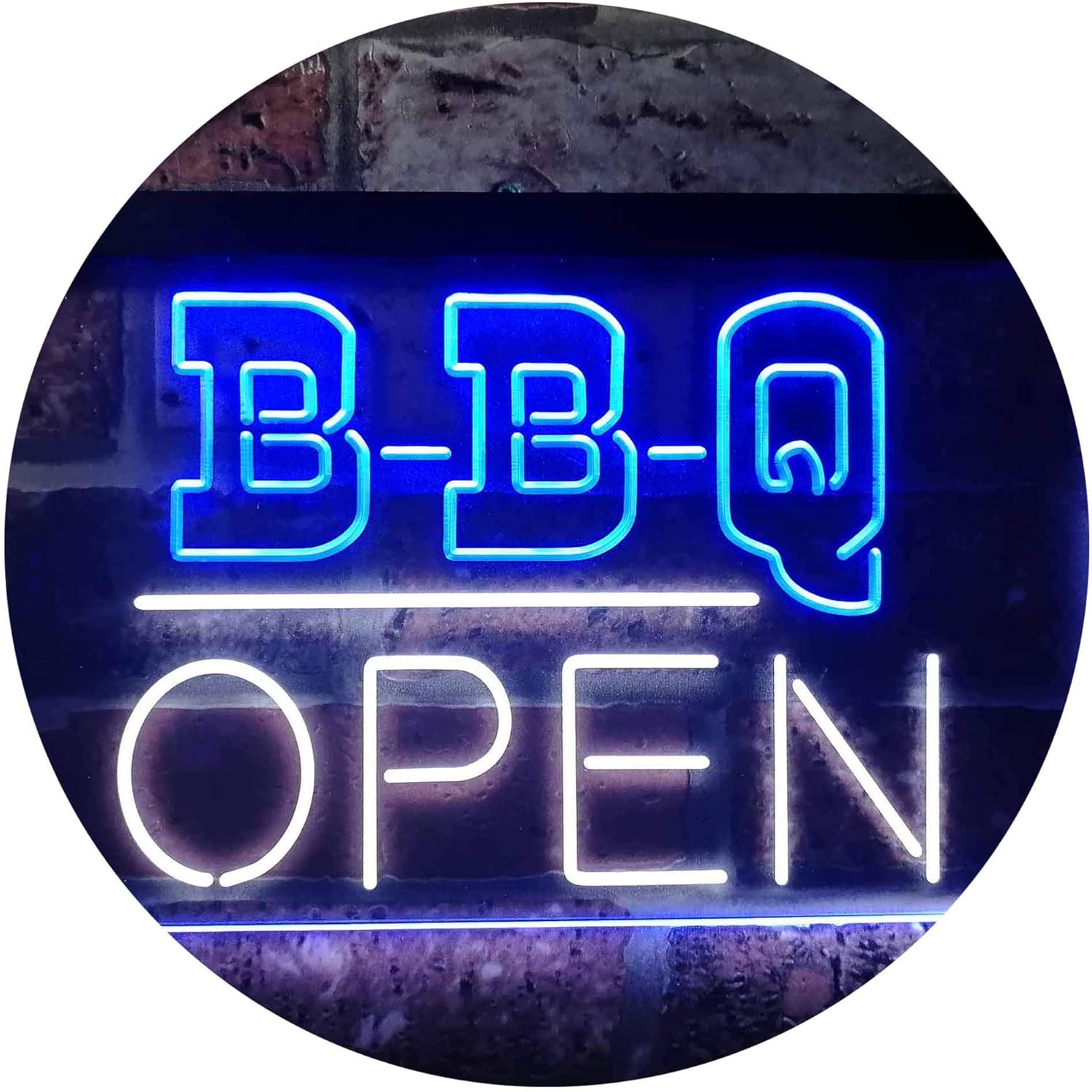 ADVPRO BBQ Open Display Dual Color LED Neon Sign White & Blue 12" x 8.5" st6s32-i3290-wb