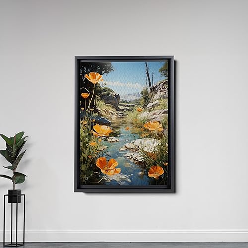 Desert Poppies, Southwest Landscape Nature Art Print, Wildflower Photography, Western Room Decor, Canvas Prints, Art Decor