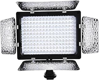 Lâmpada de vídeo W160 LED para fotografia Painel de luz de 6000 K Alto brilho 160 peças LED para câmera DSLR DV Câmera Câmera Câmera Câmera Câmera Câmera Câmera Câmera Câmera Câmera Câmera, 1150LX Brilho central, Ângulo de feixe de 60°