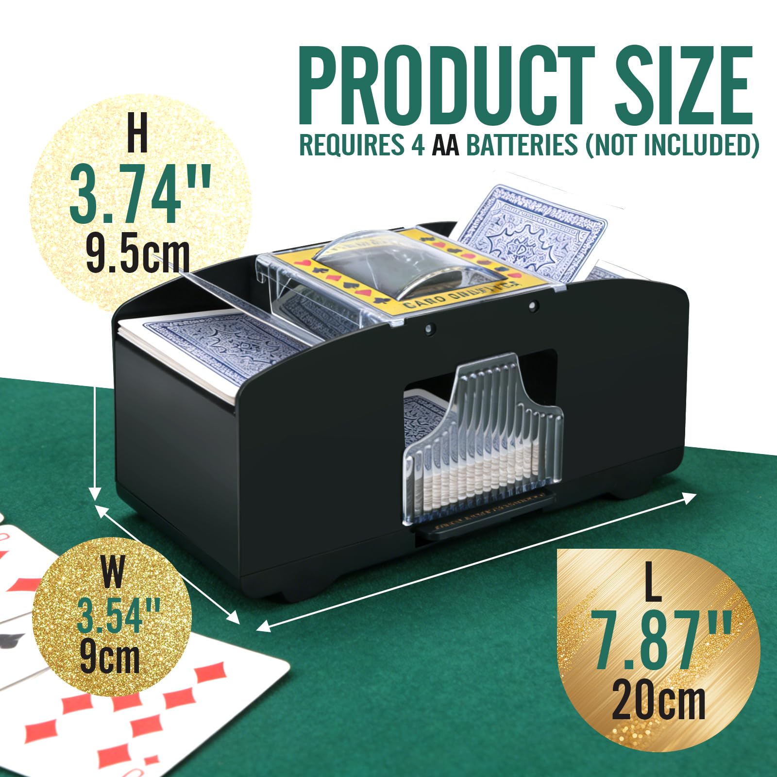 Barajador Automático de Cartas, Máquina Mezcladora de Cartas Eléctrica 2 Mazos para UNO, póquer, Texas Hold'em, Canasta, Blackjack