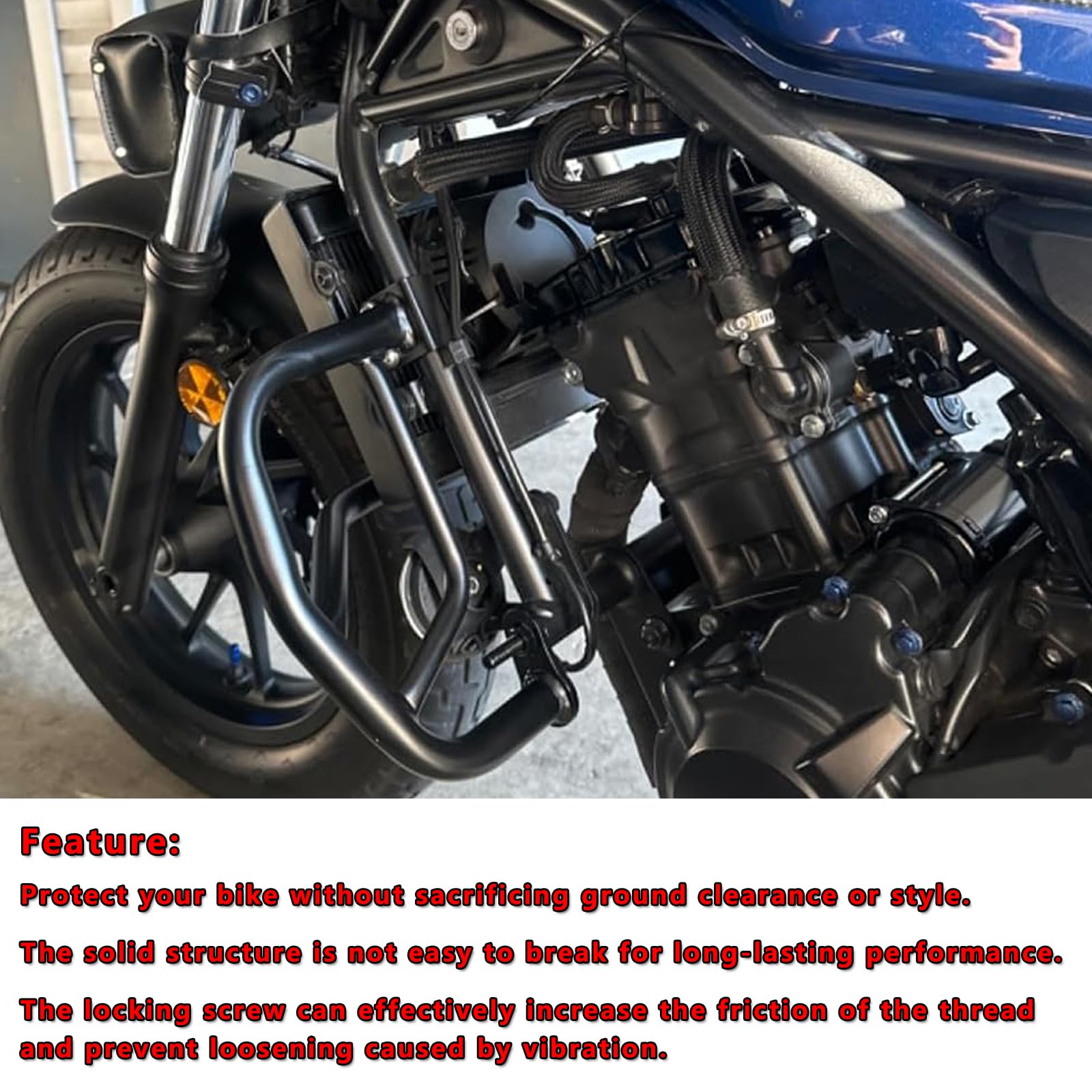 Worldmotop Highway Crash Bar Protector de motor compatible con Honda Rebel 300 CMX300 CMX 300 2017-2021 CMX500 Rebel CMX 500 2017-2020