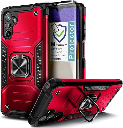 NZND Funda para Samsung Galaxy A14 5G con protector de pantalla de vidrio templado (cobertura máxima), grado militar protección de cuerpo completo,