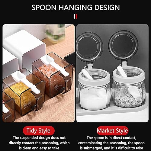 Miniatura 4 de JINYISI Tarros de especias, organizador de especias, tarro de condimentos montado en la pared sin perforar, caja de almacenamiento de condimentos