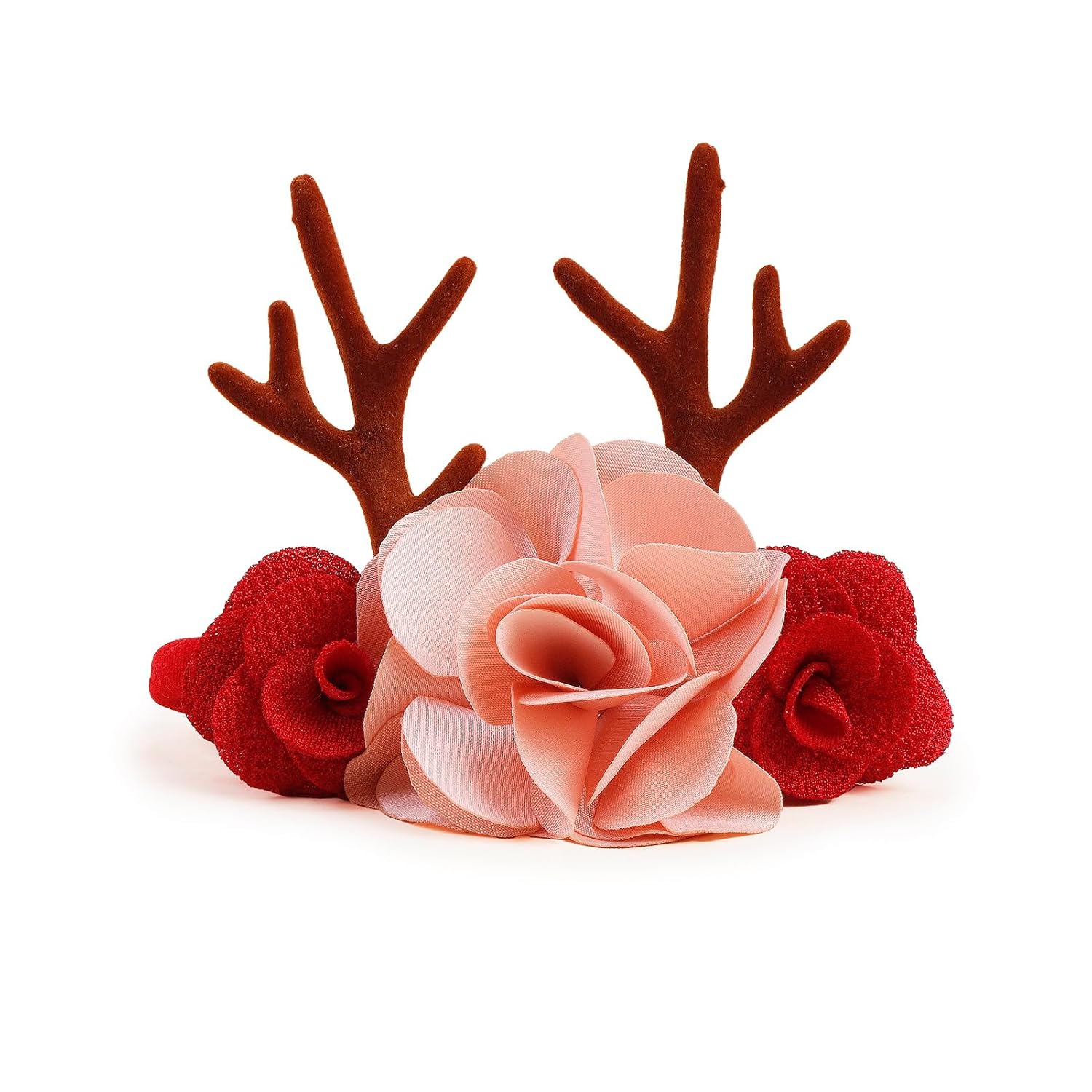 Baby Girl Flower Christmas Headband 3 PCS Elastic Hairbands Handmade Nylon Bows Headbands Chic Floral Hair Accessories Kids XMAS Gifts for Newborn Infant Toddlers - Image 4