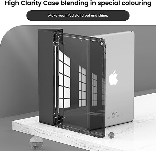 Miniatura 2 de INFILAND Funda compatible con iPad de 987 generación (202120202019), parte trasera ultra transparente y funda de piel sintética. Protección contra