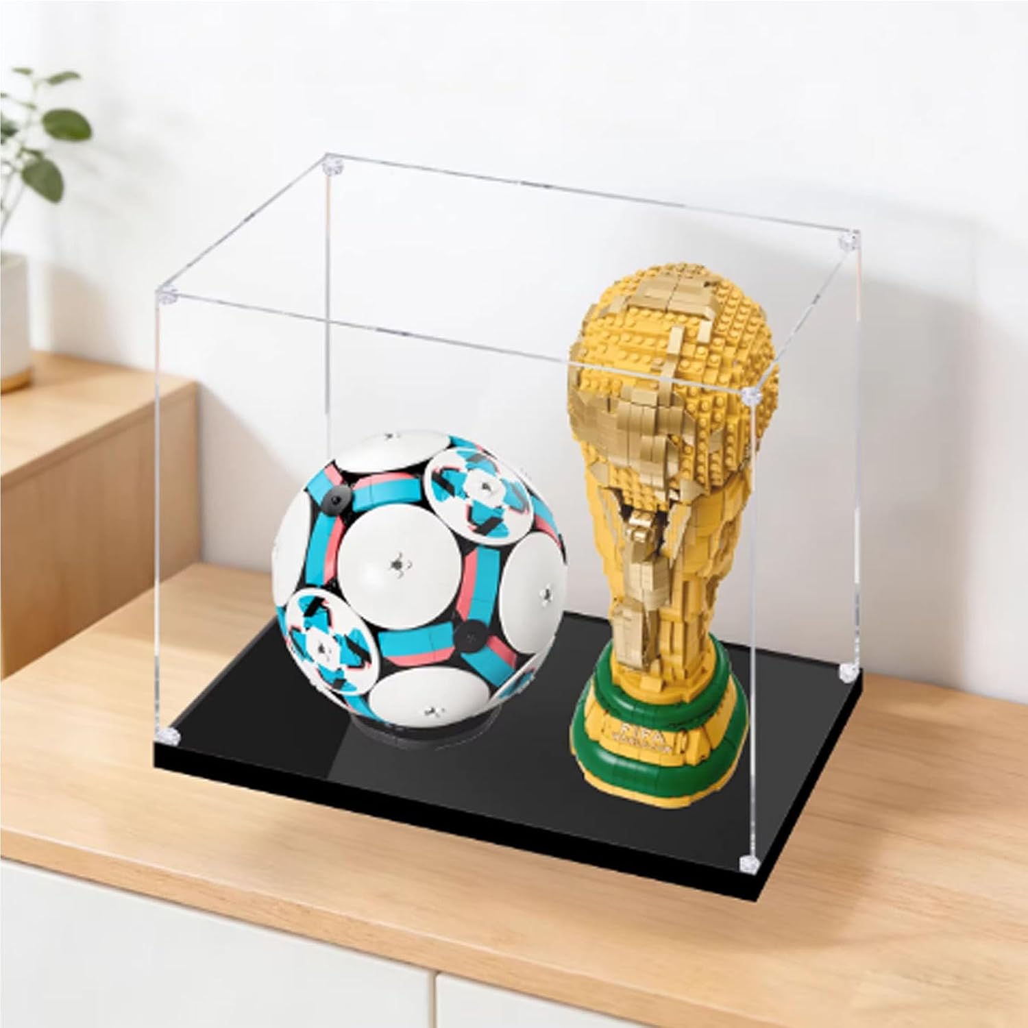 Acrylic Display Case for Lego 43019+43020 FIFA World Cup Model, Dustproof Display Box (Display Box only) (Background 3mm-A)