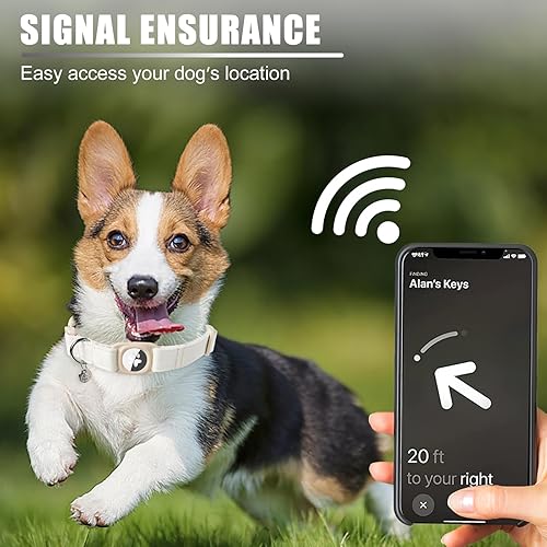 Miniatura 4 de DOGWONG Collar de Perro de Algodón y Cáñamo con Airtag, Collar de Perro Resistente con Soporte para Airtag de Tela Natural Blanca, Lindo Collar para