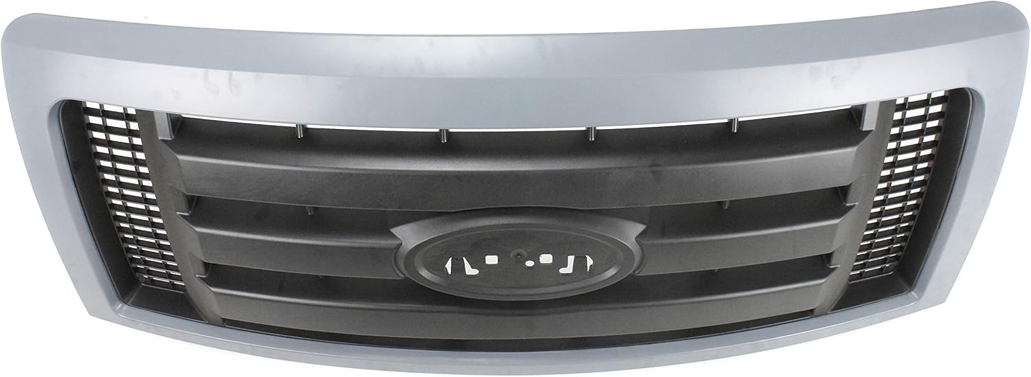 Evan-Fischer Grille Assembly Compatible with 2009-2014 Ford F-150 Plastic Gray Shell/Textured Black Insert STX/FX4 Models