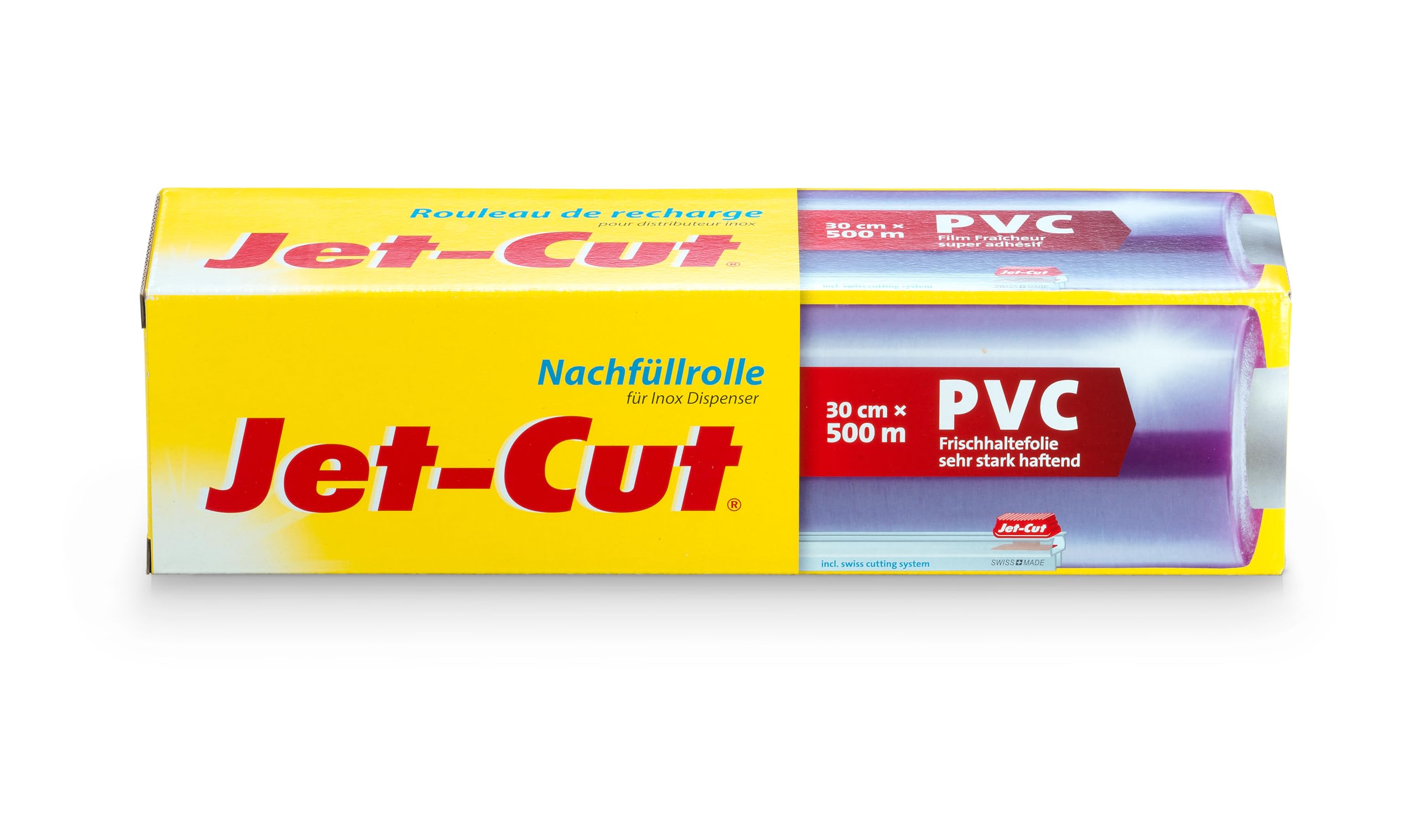 Jet-Cut Nachfüllrolle Für Edelstahl Dispenser, Gastronomie30 Cm X 500 M, Pvc Transparent