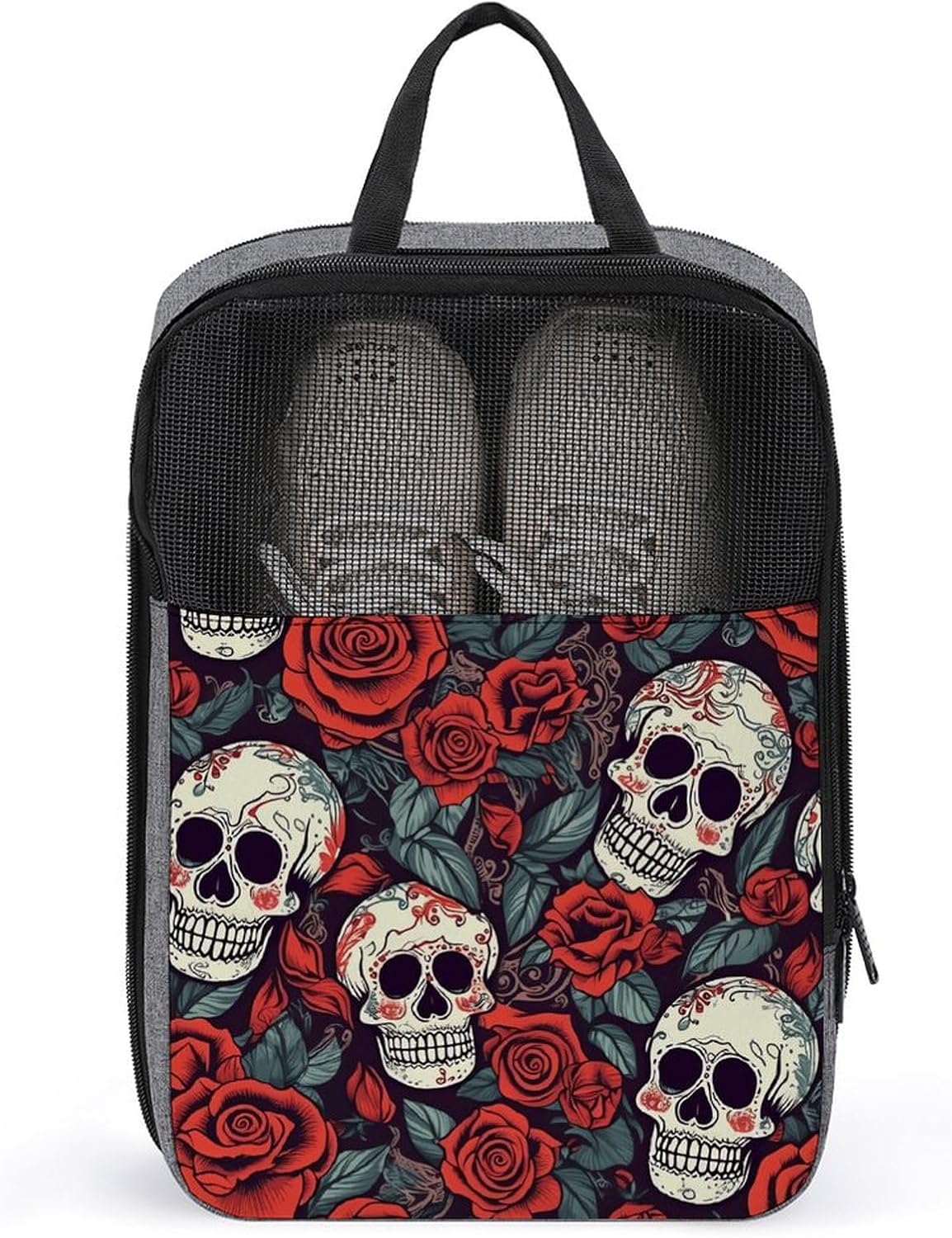 Shoe Bag, Sugar Skulls And Red Roses Printed Shoe Bag,storage Hanging Shoe Bag,bath Towel Storage Bag