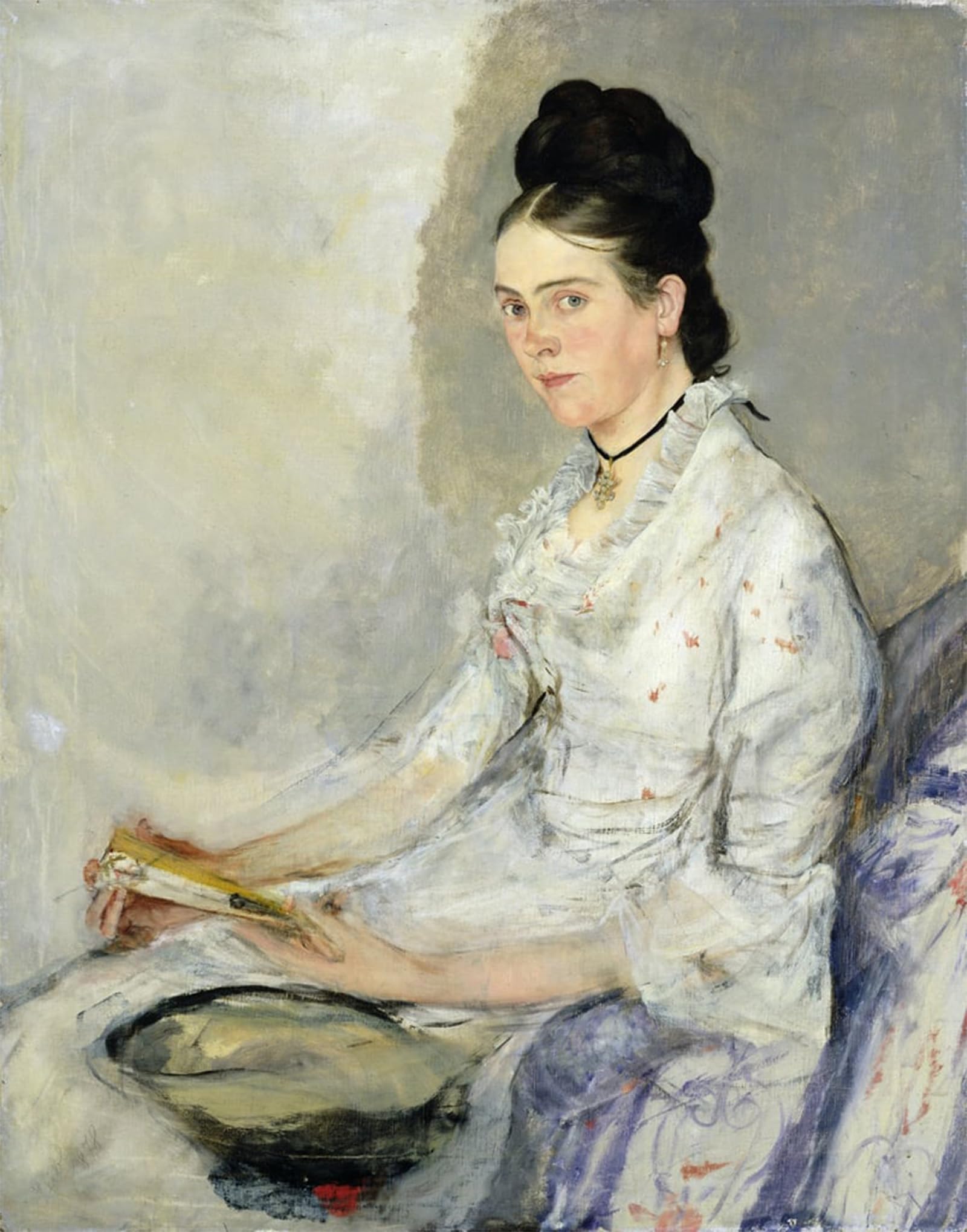 ARTXLXXBN Famous Painting Canvas Artwork Graffiti Print Countess Rosine Treuberg by Wilhelm Maria Hubertus Leibl Portrait Canvas Image for Home Decor 60x90cm