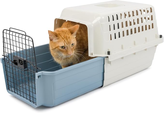 Van Ness Calm Carrier with a sliding drawer for loading cats