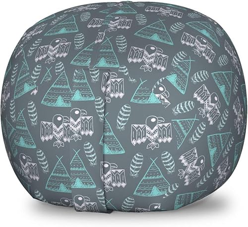 Miniatura 28 de Lunarable Silla de almacenamiento para adolescentes, coloridos patines de estilo retro, para actividades juveniles, para niñas y niños, divertido