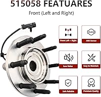 Vista 4 de JLEO 515058 Reemplazo del conjunto de cojinete de rueda delantera y cubo para Chevy Silverado 01-06, Chevy Avalanche, Chevy Suburban, GMC Sierra