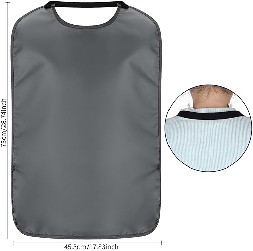 Miniatura 8 de Twistover Double Layer Stretchable Adult Bibs with Crumb Catcher Waterproof Washable Dining Clothing Protector Adult Bibs