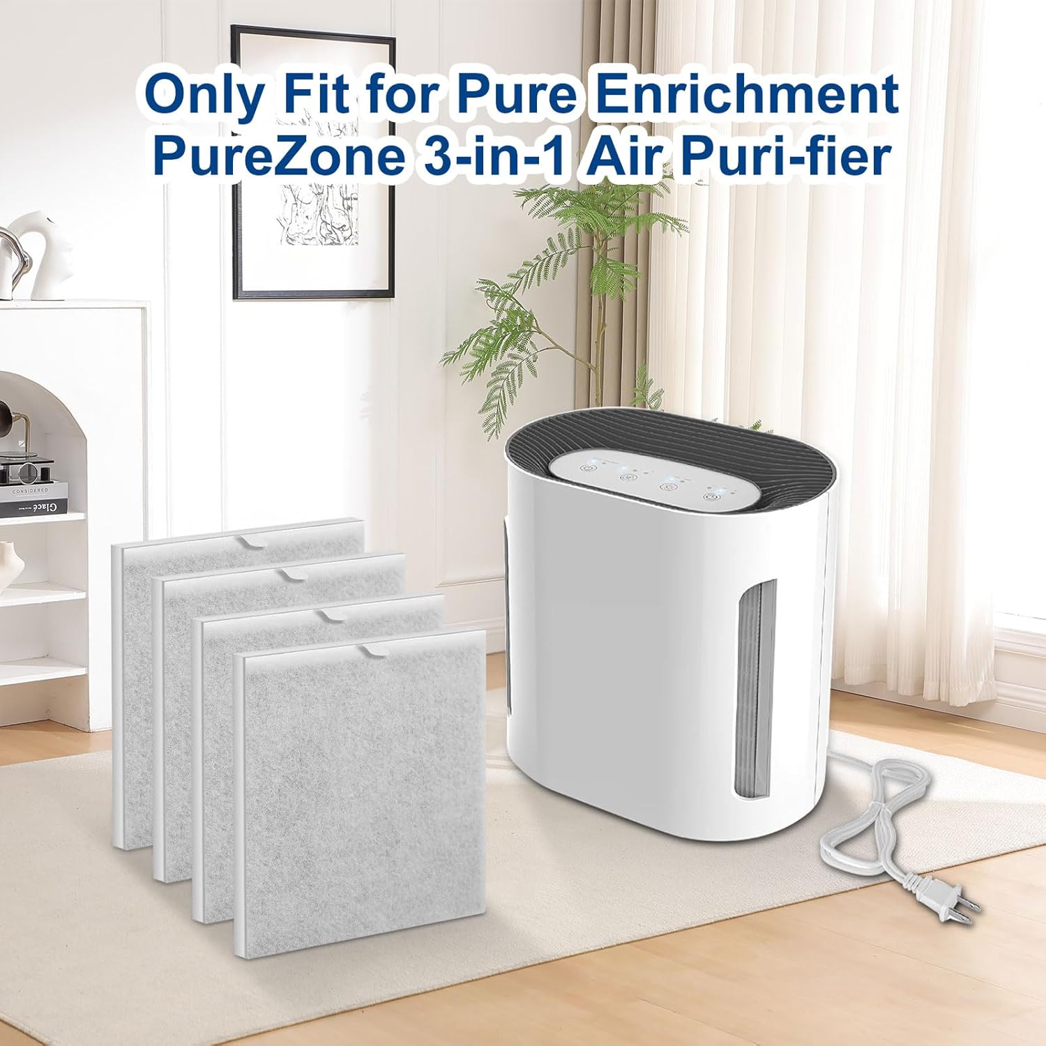 4Pack Genuine 3-in-1 True Replacement Filters Compatible with Pure Enrichment PureZone for 4-Stage Filtration Air Puri-Fier (PEAIRPLG) + 20PCS Pre-Filters - Image 3