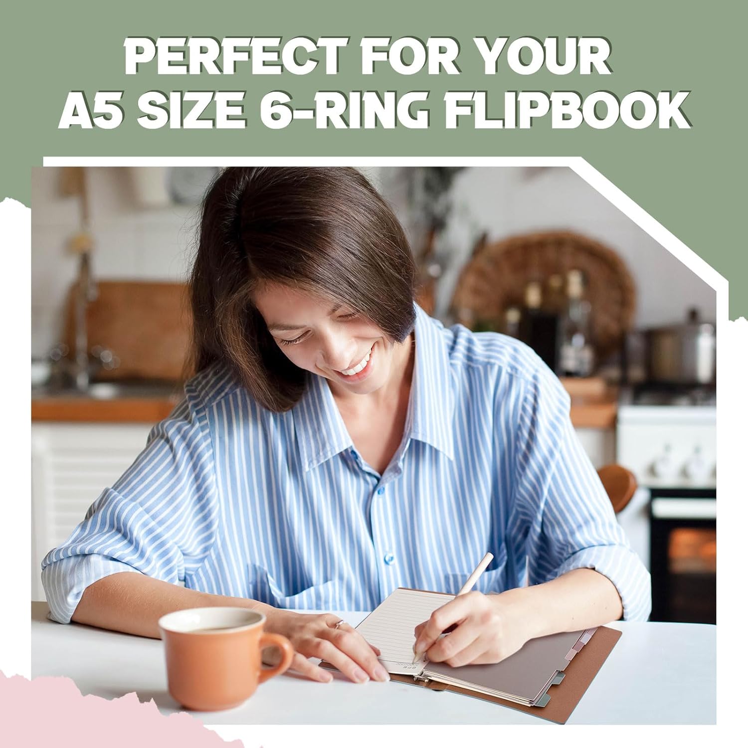 Outus 96 Pcs A5 6 Hole Binder Dividers with 8 Tabs 8.27 x 5.51 Inch Mini Binder Dividers with 5 Pcs Month Stickers for Notebook Travel Diary Journal Planner