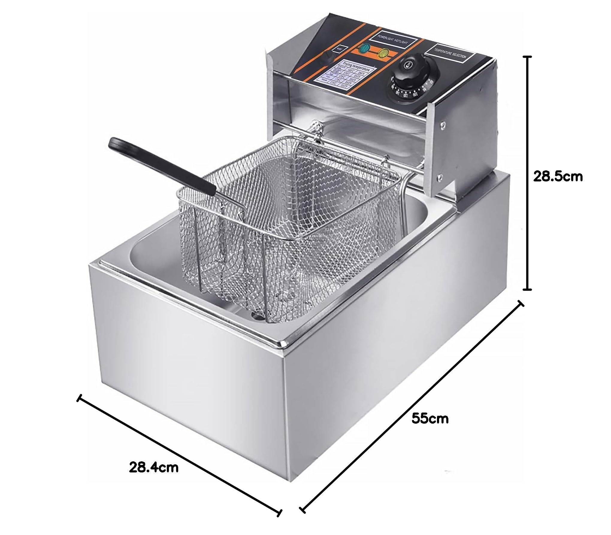 Friggitrice elettrica professionale 6L - 1 vasca, termostato regolabile per cottura precisa, ideale per patatine fritte, ciambelle, nuggets - facile da usare e pulire