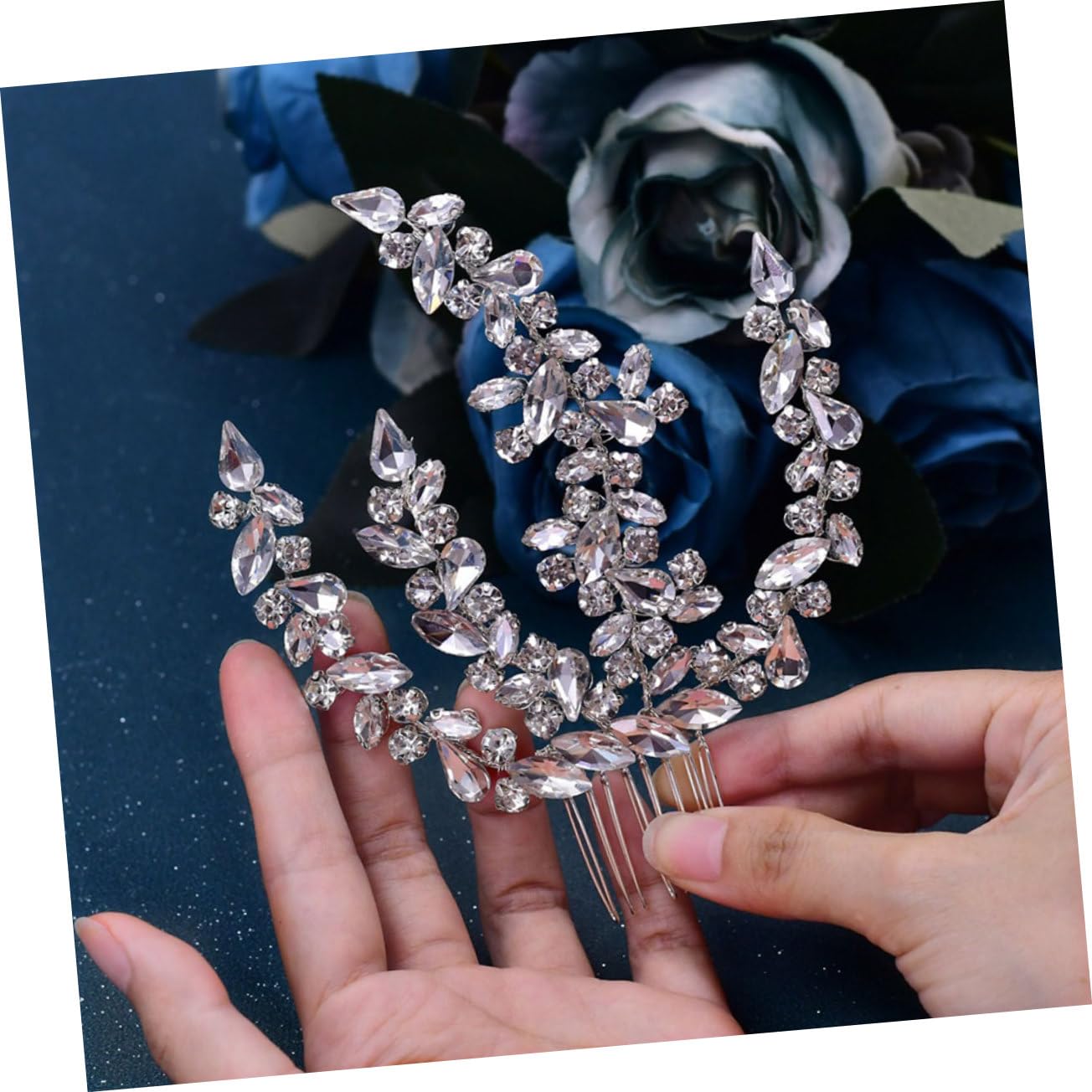 FRCOLOR Cute Side Hair Combs Sparkles Flower Hairpin for Women Decorative Hair Decorations for Wedding Party