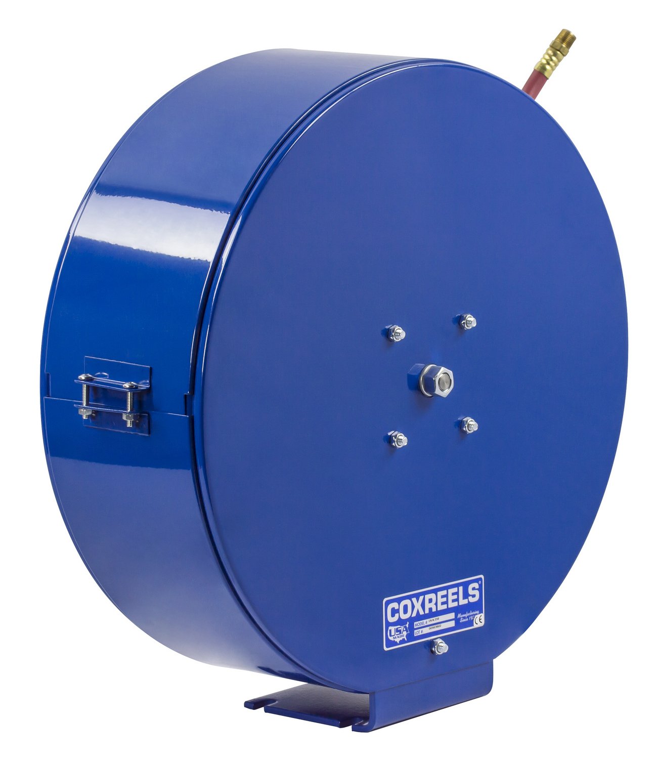 Coxreels ENH-N-125 Spring Rewind Enclosed Hose Reel for grease/hydraulic oil: 1/4" I.D., 25' hose, 5000 PSI