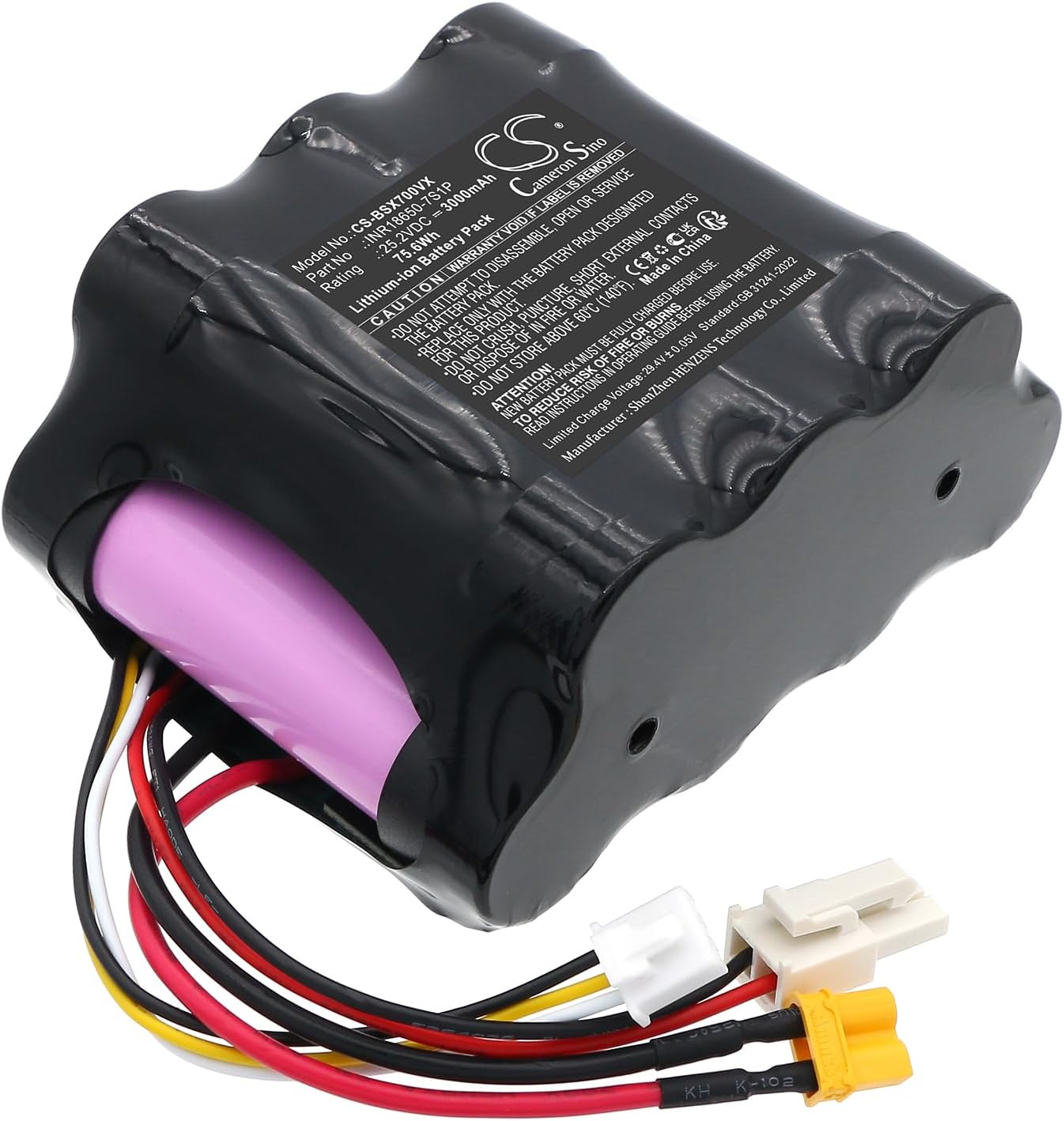 Battery for Bissell CrossWave X7 Cordless Plus 347, CrossWave X7 Cordless Pro 2955 PN:Bissell INR18650-7S1P 3000mAh / 75.6Wh