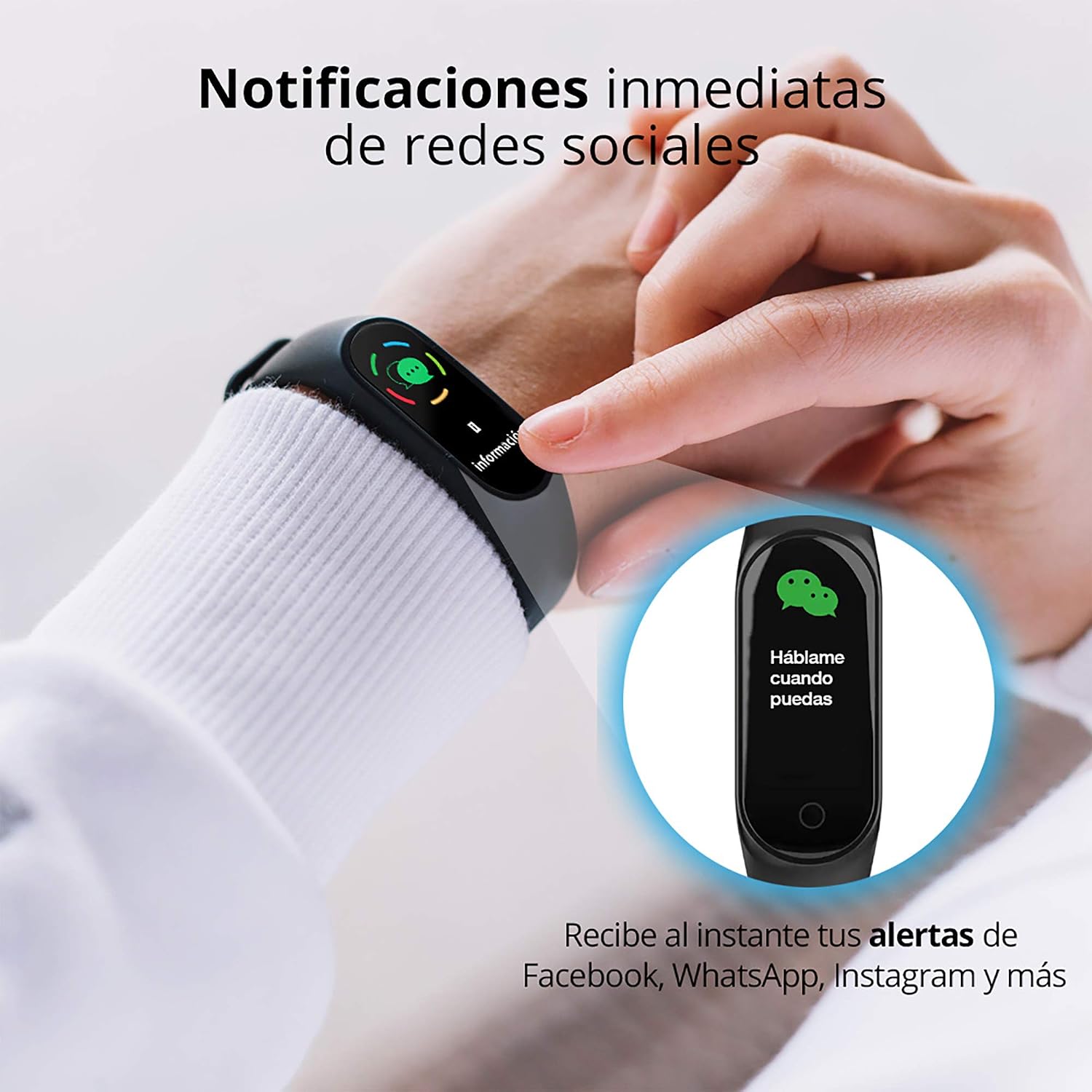 Redlemon Pulsera Inteligente Fitband Sport BT, Monitor Ritmo Cardiaco,  Oxigenación en Sangre, Presión Arterial, Distancia, Contador Calorías,  Podómetro, Mensajería, Redes, iOS y Android, 2 Correas Extra. Negro, Rojo y  Azul : Amazon.com.mx:
