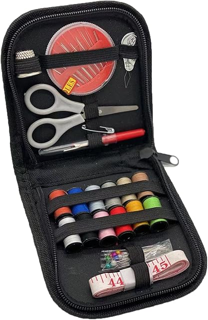 1 Set Portable Sewing Kits Mini Travel Sewing Sets DIY Sewing Needle Thread Supplies for Home, Travel and Emergency Sewing Repairs, Black