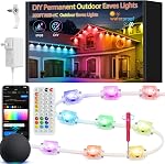 Permanent Outdoor Lights for House Decor, RGB+IC 100FT Waterproof DIY Outdoor LED Lights Works with Alexa Google Assistant, WiFi APP & Remote Control Eave Light Support Music Sync