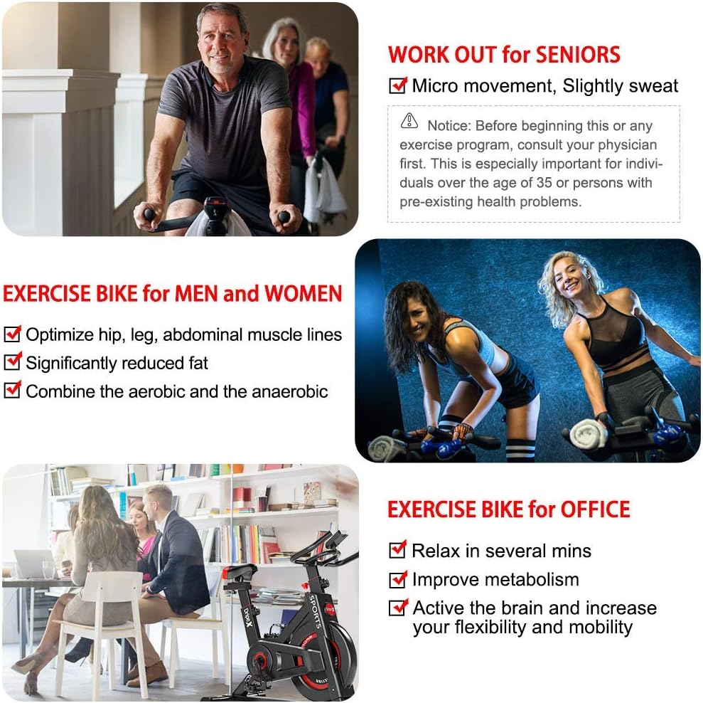 Dripex Upright Exercise Bikes (Indoor Studio Cycles) - Studio Quality with Heart Rate Monitor, Large Bidirectional Flywheel, Belt Drive, Infinite Resistance, LCD Displays, Hand Pulse