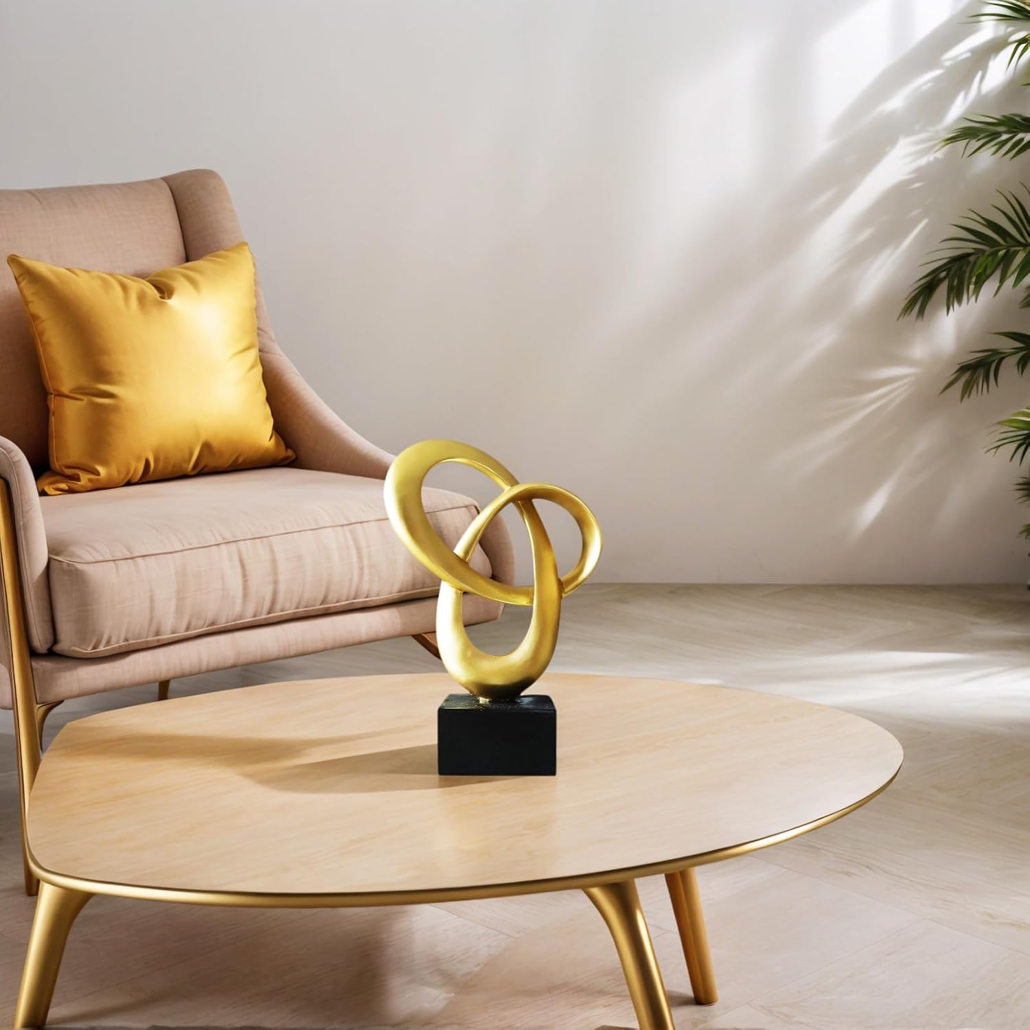 Dosker Knot Decor Mobius Stripe Statue,Modern Abstract Sculpture for Home Decor,Coffee Table Decor for Living Room,Office(Gold) - Image 5