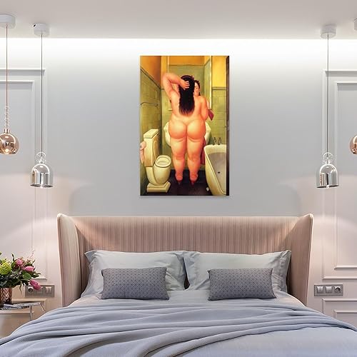 Vista 8 de shefei Fernando Botero - Póster decorativo para baño, pintura de pared, lienzo, decoración para el hogar, 12 x 18 pulgadas (11.8 x 17.7 in)