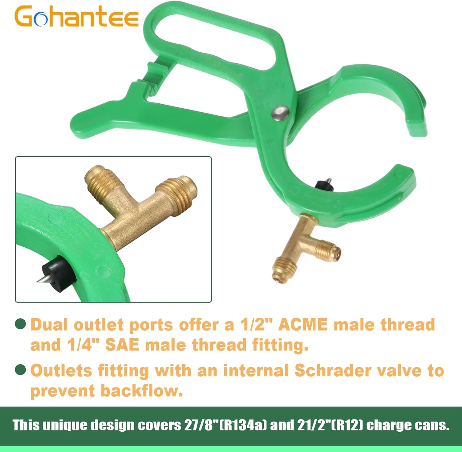 R134A Can Tap, 2-In-1 Side Punch AC Bottle Opener for R22 R12 Refrigerant Dispense Can Tap, 1/4 SAE & 1/2 Refrigerant Manifold System Tool kit
