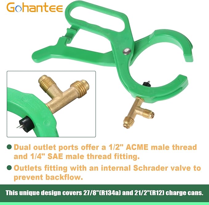 Llave de Lata R134A, Abridor de Botellas AC de Punción Lateral 2 en 1 miniatura 4