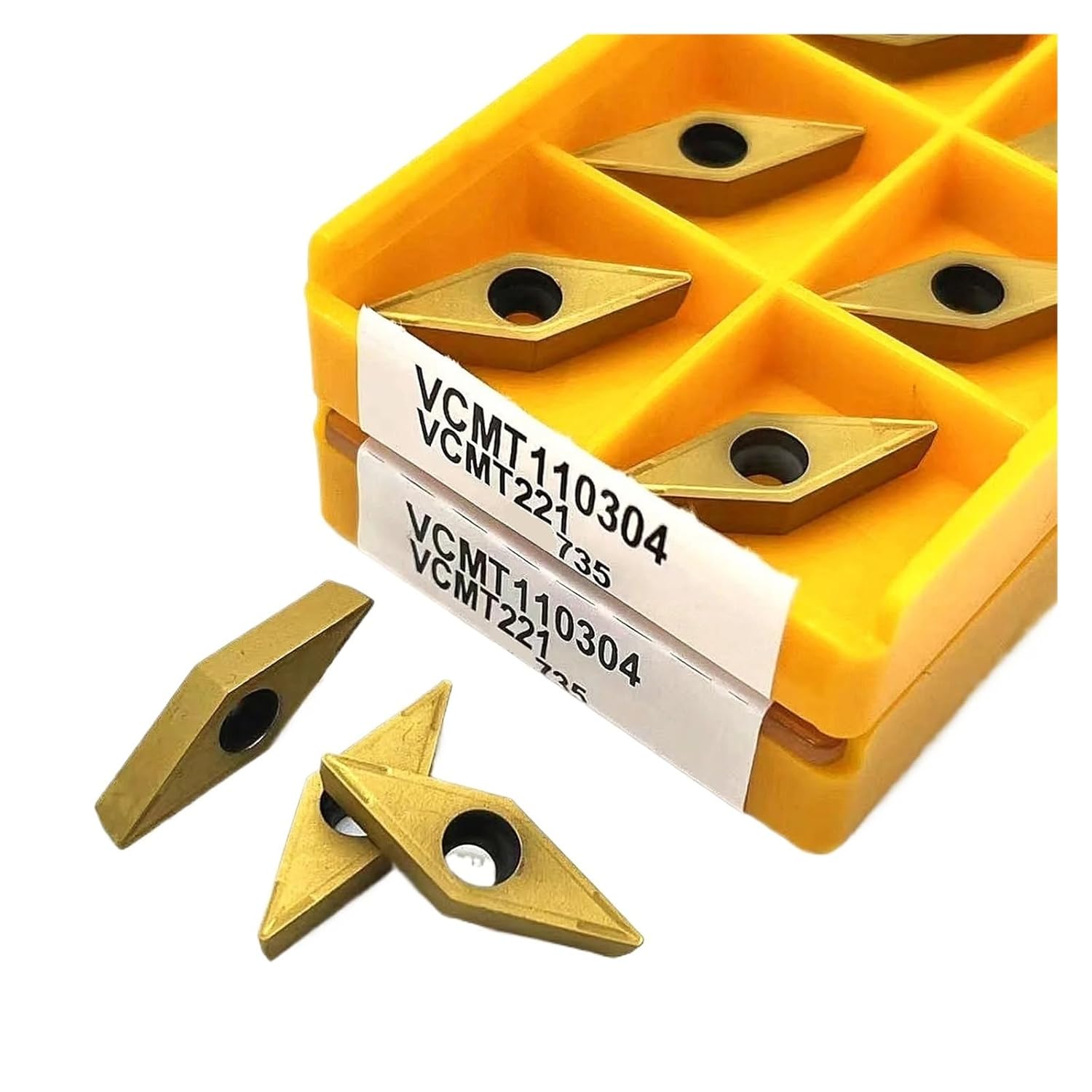 Turning Indexable Inserts Carbide 10PCS VCMT110304 15TF 735 6020 Hard Alloy Internal Turning Tool Metal Lathe Milling(VCMT110304 735)