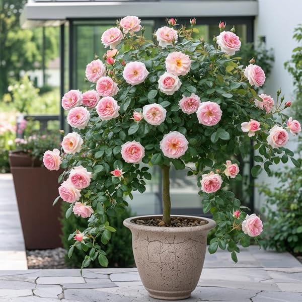 Rosier sur tige - 120 cm de hauteur - Pour pots et pleine terre - Idéal pour Balcon, terrasse, Petit Jardin (Laminuette) - 1