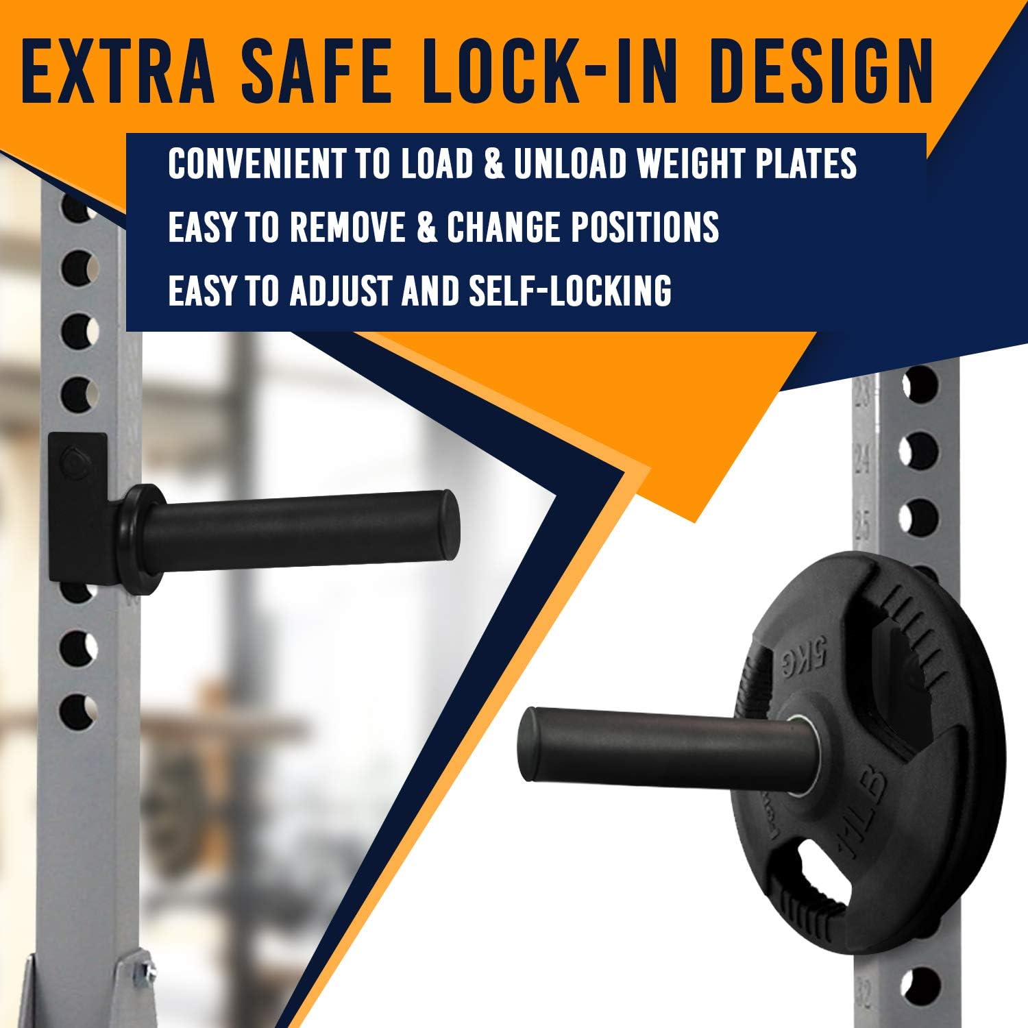 Yes4All Olympic Weight Plate Holder Power Rack Attachment (3x2 Power Rack) - Fit 2" Olympic Weight Plates : Everything Else