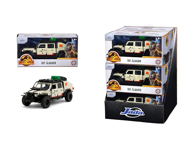 Jada- Jurassic World Coche Jeep Gladiator, De la Película Jurassic World Dominion 2022, Escala 1:32 (15cm)