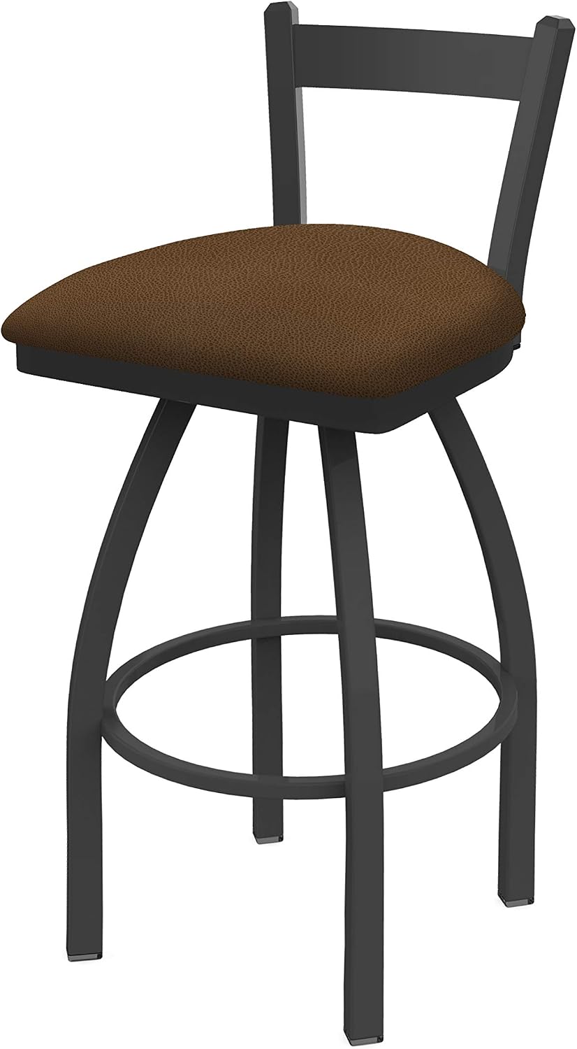 821 Catalina 25" Low Back Swivel Counter Stool with Pewter Finish and Canter Iron Seat