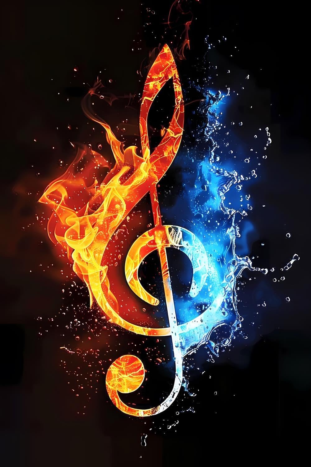 NSUAJOF 5D The Golden Music Note Diamond Painting Kit- by Number Full Round DIY Art Painting Set for Adults, Warm Room Decor Wall Decor Personalised Gift 20x30 inch