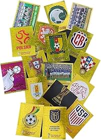Kit 10 Figurinhas Douradas da copa do mundo qatar 2022 raras escudos das seleções kit com 10 Aleatórias Copa 2022