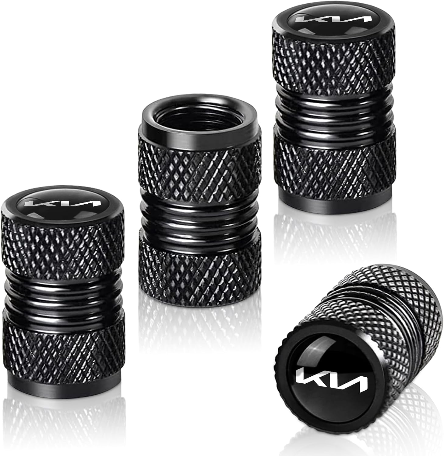 4 Pcs Black Metal Car Wheel Tire Valve Stem CoverAuto