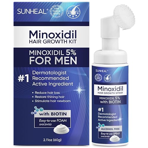 Kit de crecimiento del cabello de minoxidil al 5% para hombres, espuma de minoxidil para hombres con kit, 5 % de minoxidil para mujeres con kit,