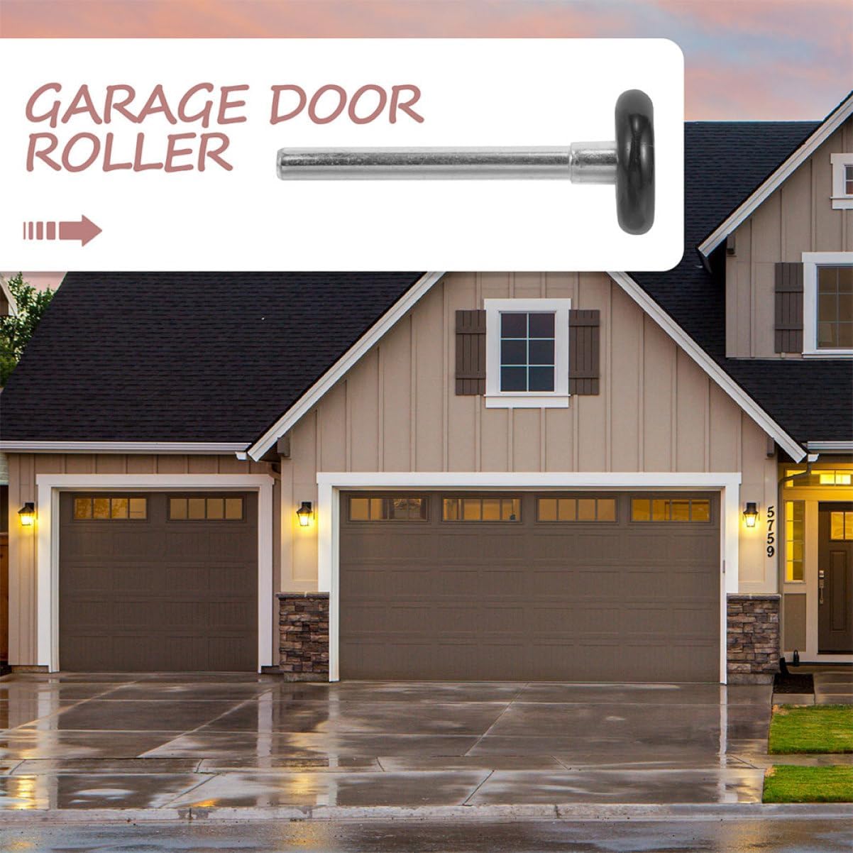 SHINEOFI 6pcs Nylon Garage Door Rollers with Stem Precision Replacement Rollers for Smooth Operation Suitable for Garage Doors and Sliding