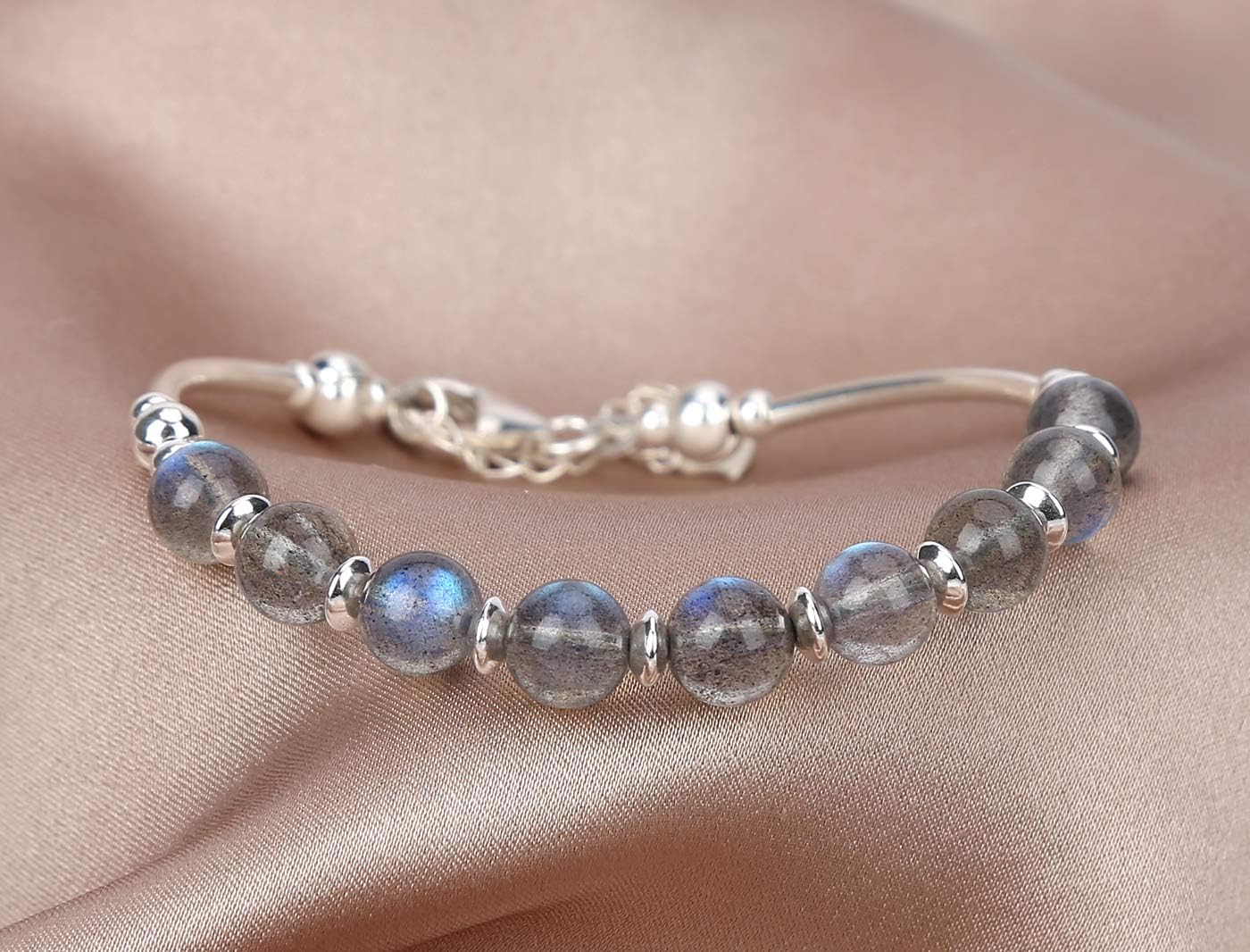 Jan&Dee Manual Original Labradorite Moonstone Crystal Bracelet