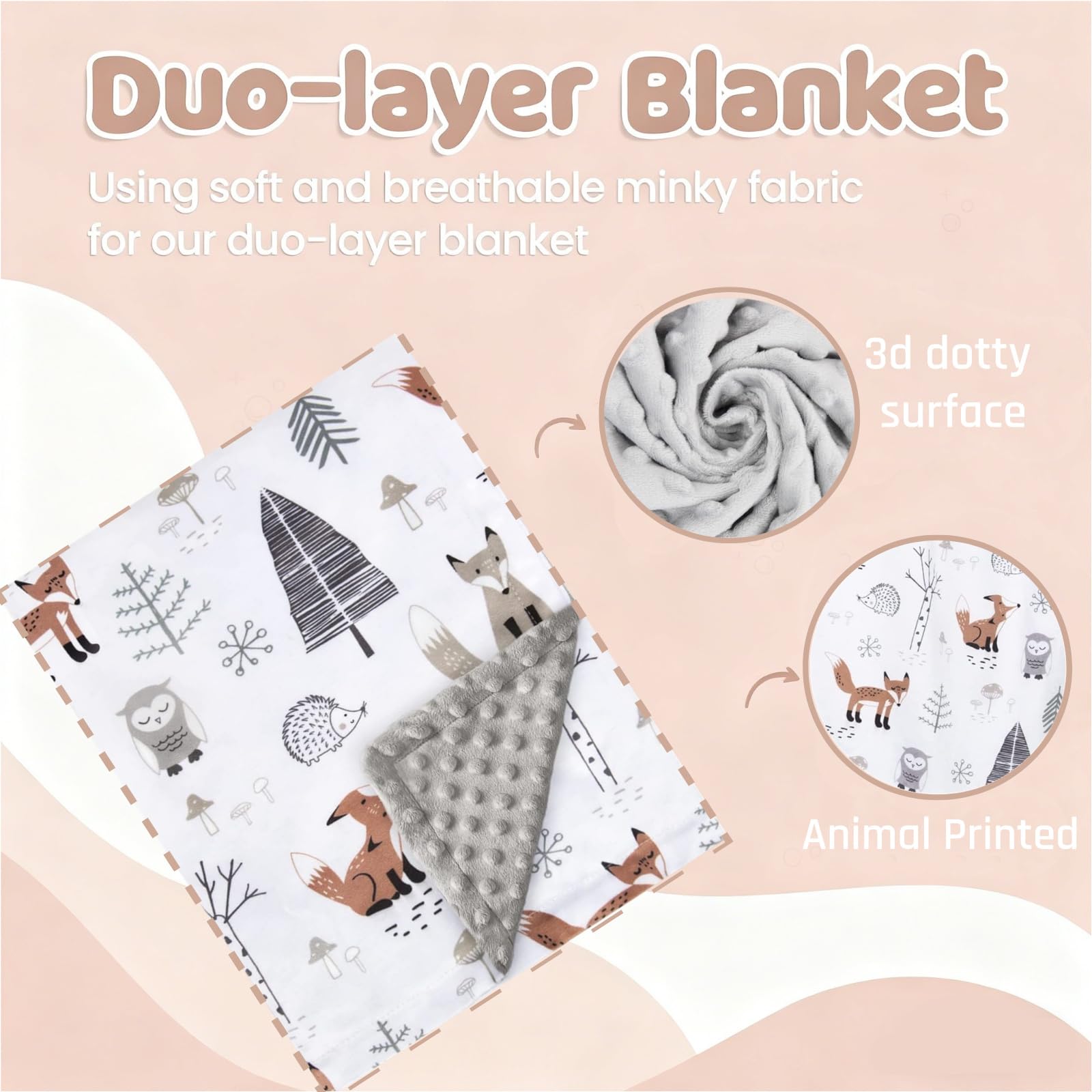 Aisawate Baby Blanket Newborn Gifts, Soft Plush Blankets with Dotted Backing, Fleece Fabric Essentials for Unisex Toddlers - Image 3