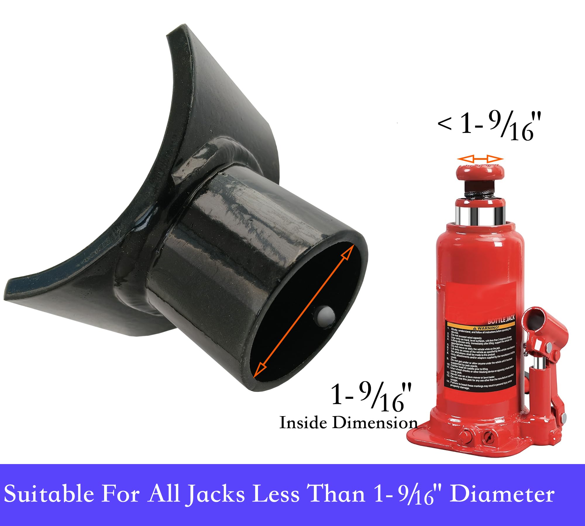 Bottle Jack Axle Adapter - Heavy-Duty Lifting Saddle For 2" & 3" Axle Tubes, 6000 Lb Capacity