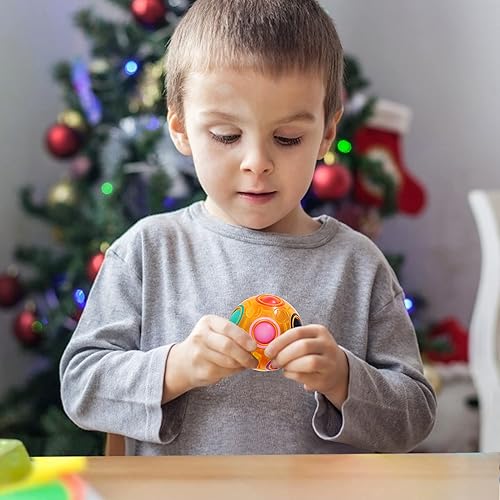Miniatura 5 de Vdealen Bola mágica de rompecabezas de arco iris, juguete antiestrés para niños y niñas, fiesta de cumpleaños, Pascua, San Valentín, Navidad, Naranja