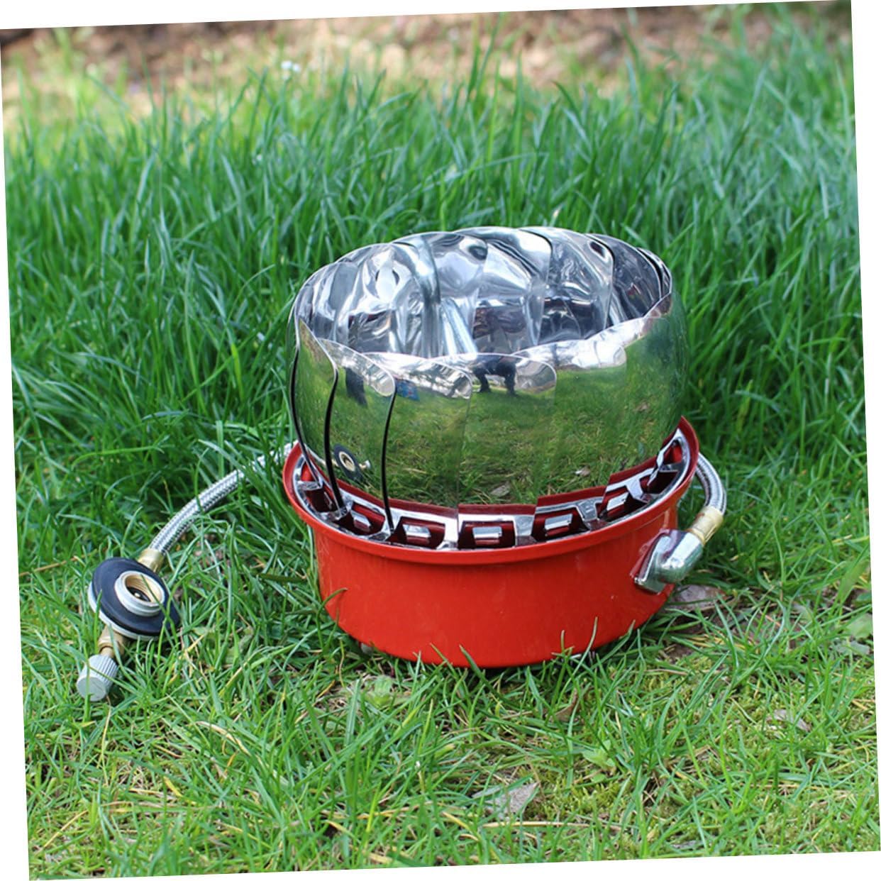 Generic Portable Gas Burner Lightweight Steel Stove Head for Camping and Barbecue High Thermal Efficiency Wind-resistant Design Furnace End for Outdoor Cooking