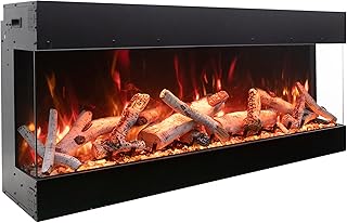 TRV-65-BESPOKE Tru View Bespoke - 65" Indoor/Outdoor 3 Sided Electric Fireplace, WiFi, Bluetooth, Speaker, and Glass Media
