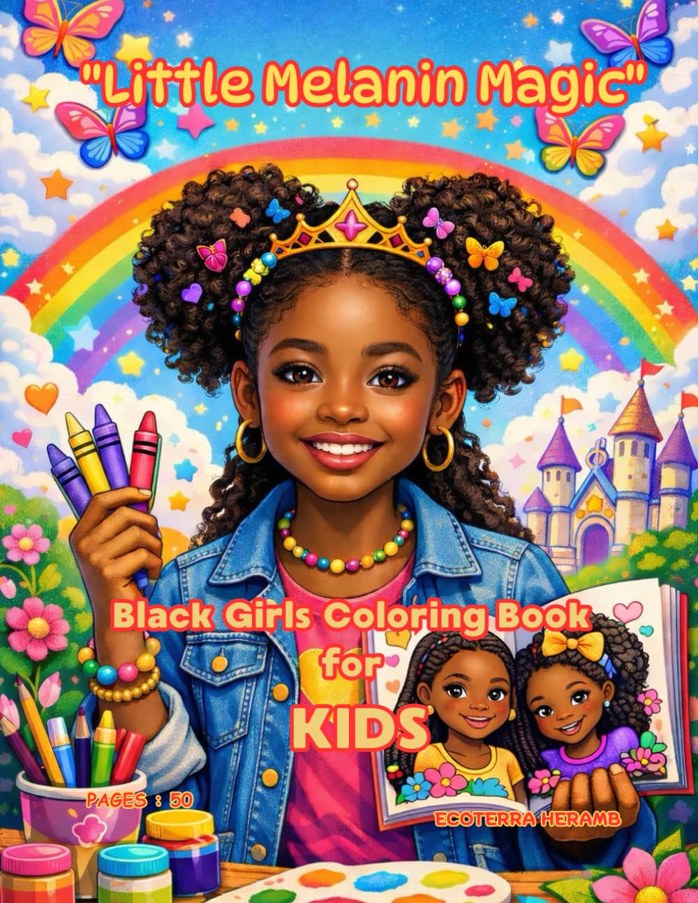 Little Melanin Magic Black Girls Coloring Book for Kids Ages Eight to Twelve Creative Confidence Fun: Empowering Large Coloring Pages Celebrating Joy Confidence Creativity for Young Black Girls